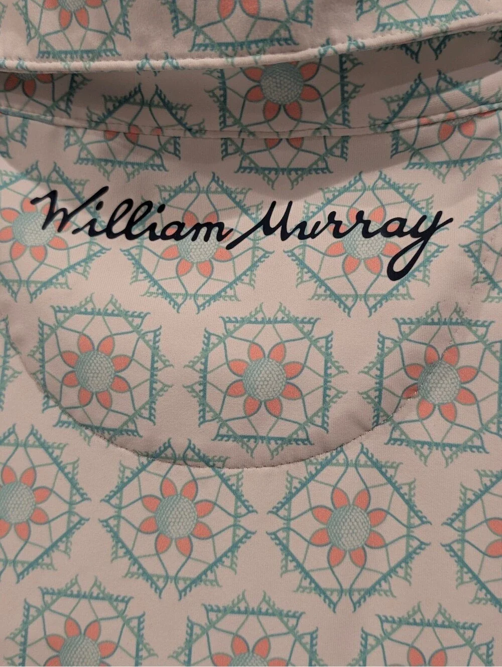 William Murray Golf Polo Men’s XL Golf Ball Floral Print Performance Shirt